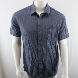 Travis Matthew Short Sleeve Button‎ Up Shirt Mens M Blue Cotton Blend